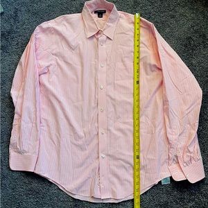 Lands End long sleeve pink striped shirt men Size Medium